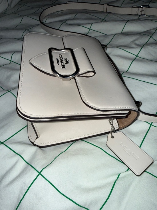 Coach Morgan Square Refine Calf Leather Crossbody CL416 Chalk Silver - Picture 14 of 16